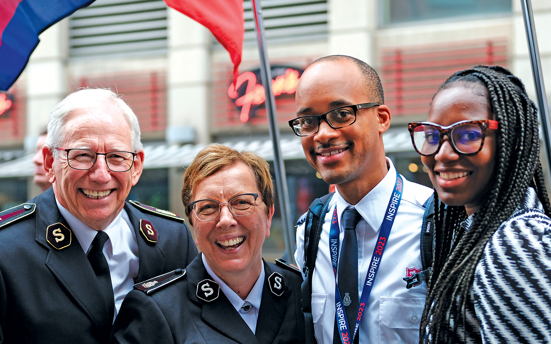 The Salvation Army leaders smiling