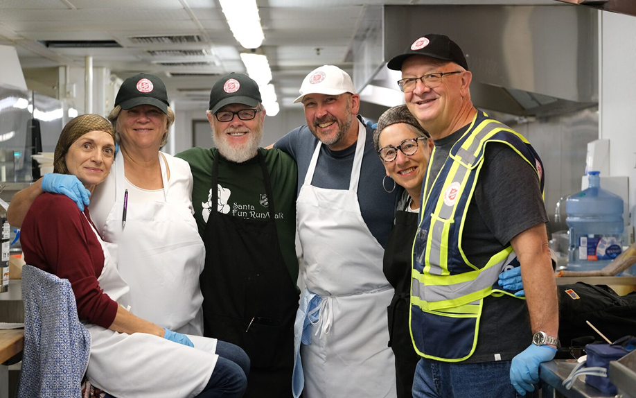 Group of volunteers smiling